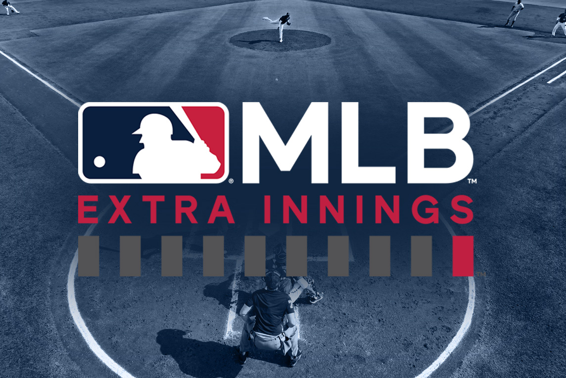 Pro Baseball Players and MLB Extra Innings Logo