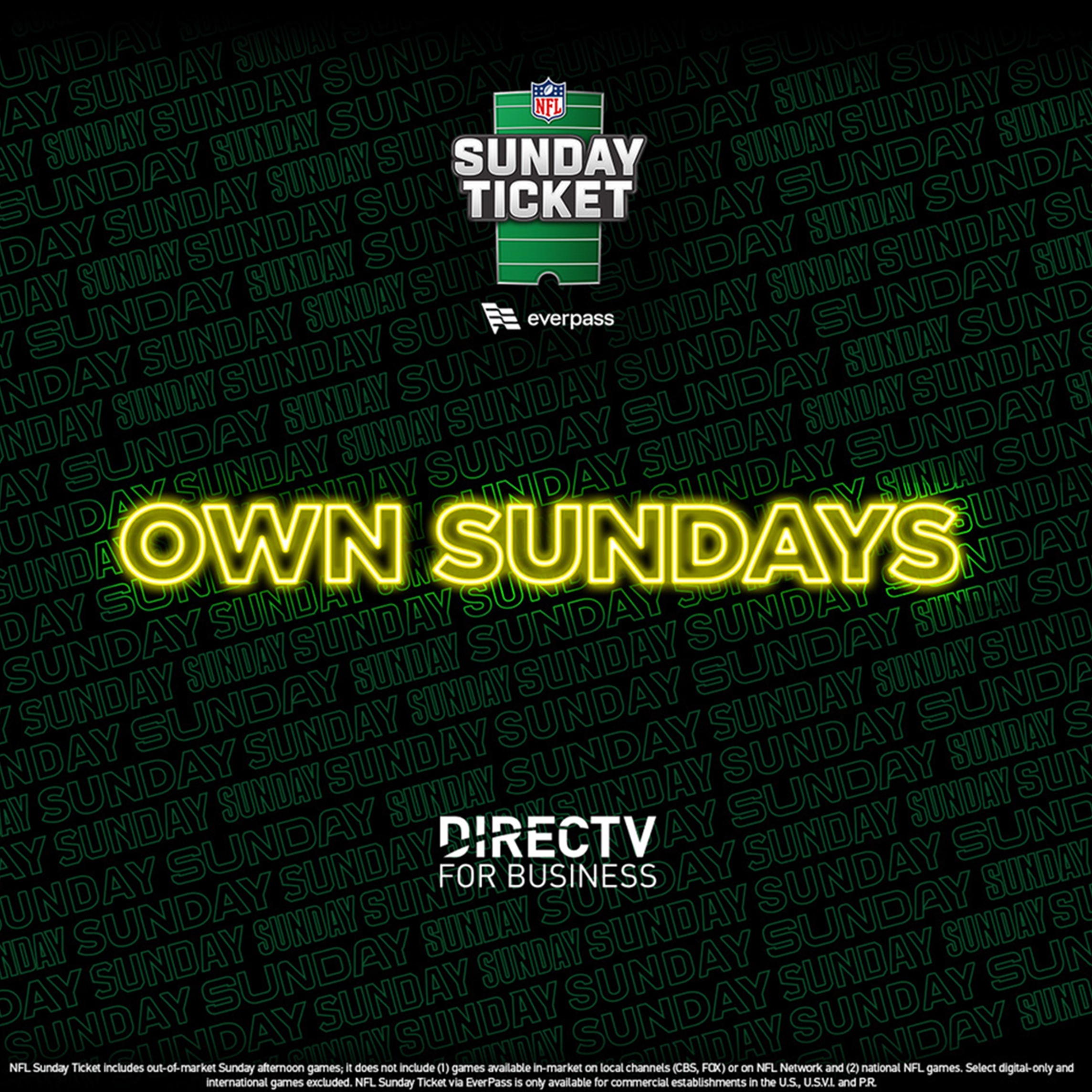 NFL Sunday Ticket Own Sundays promotional image.