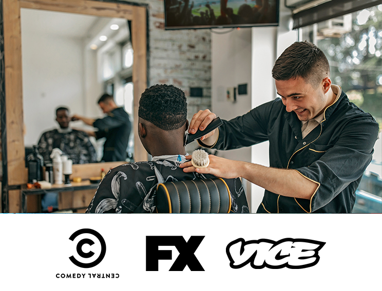 Man cutting hair at barber shop